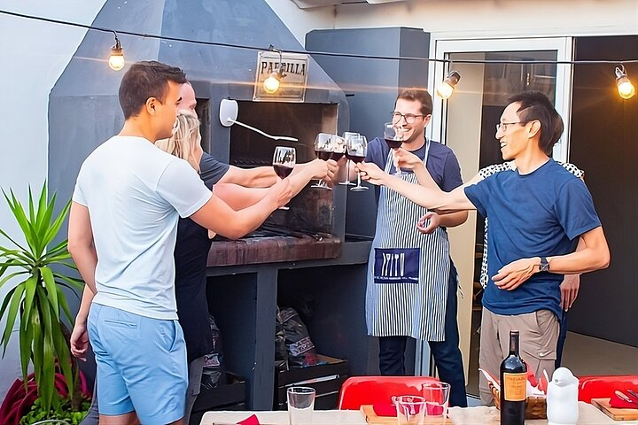 Malbec Wine Toast on our rooftop