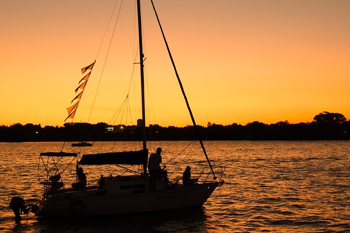 sunset in the river