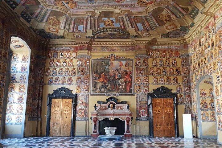 The large coat of arms hall in the country house