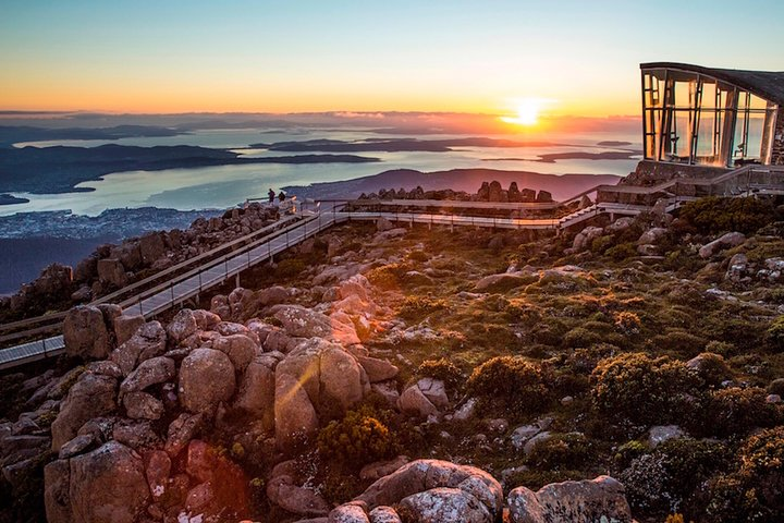 Sunrise overlooking Hobart from Mount Wellington (Kunanyi)