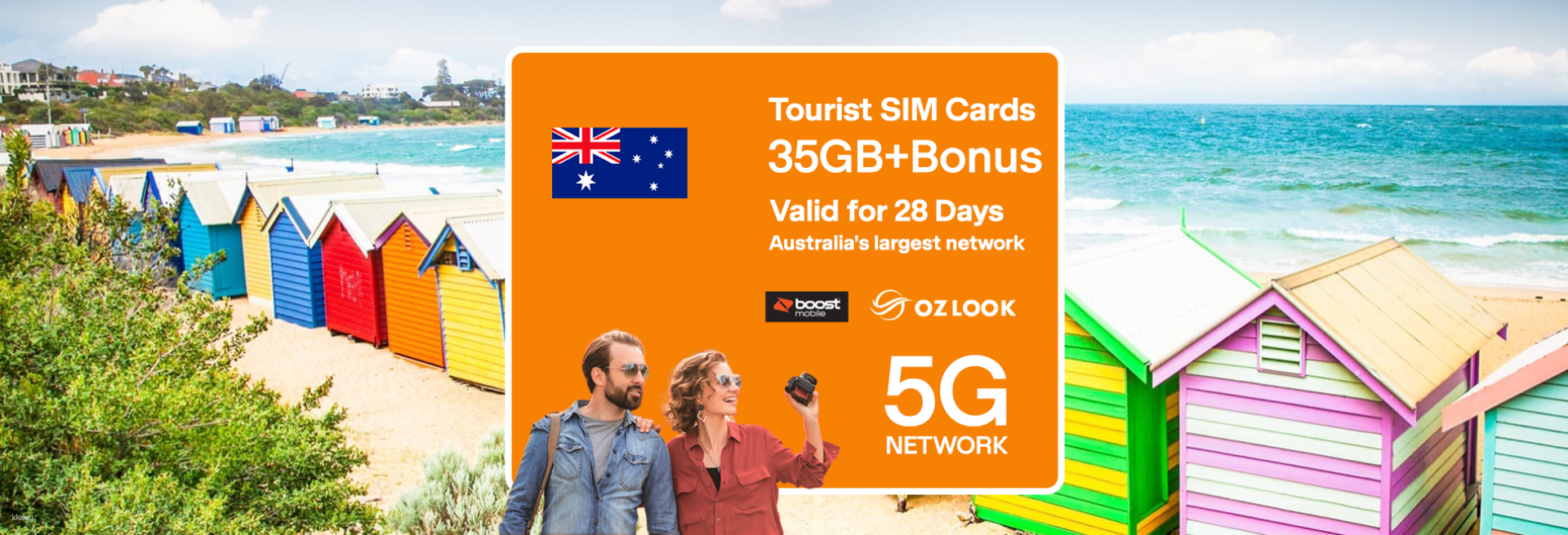 Australian Prepaid SIM Cards - 35GB+Bonus Data - 28 Days - Data + Calls/Text (Melbourne Airport Pickup) Boost - Photo 1 of 5