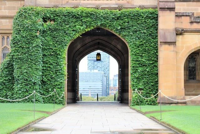 Arched view of the world - University of Sydney Quadrangle