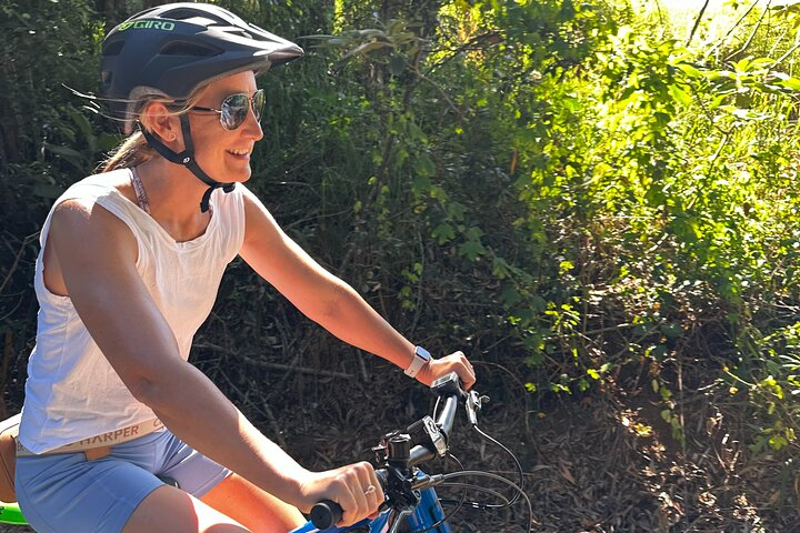 All smiles cruising by E-Bike around Byron Bay