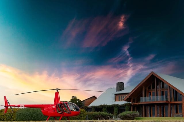 Helicopter at Spicers Peak Lodge
