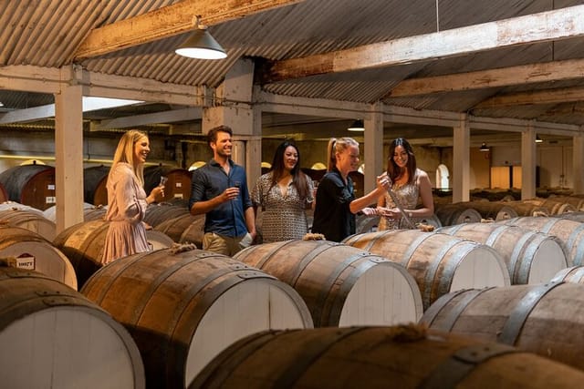 Tasting from the barrel in the Centennial Cellar