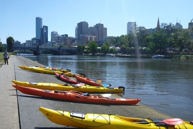 End point at rowing sheds, Princes Bridge, Melbourne Central. 