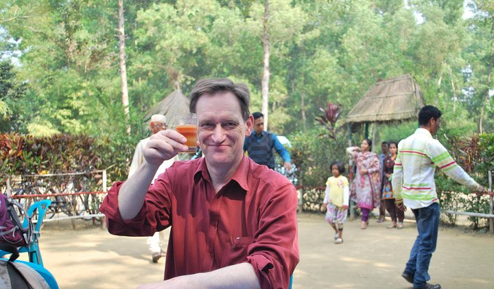 Robert Drinking Seven Layer Tea