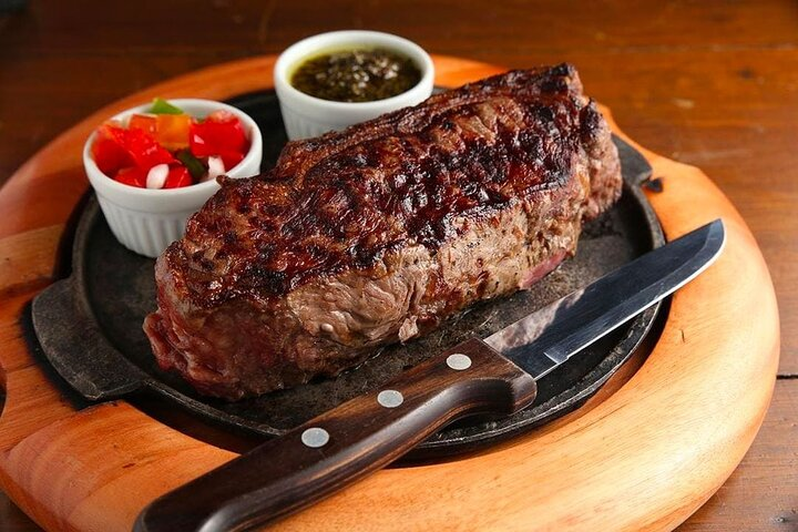 Chorizo steak in Puerto Iguazu.