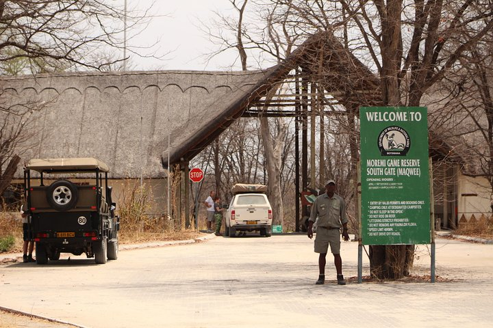 South Gate for entering Moremi, Okavango Delta Botswana.