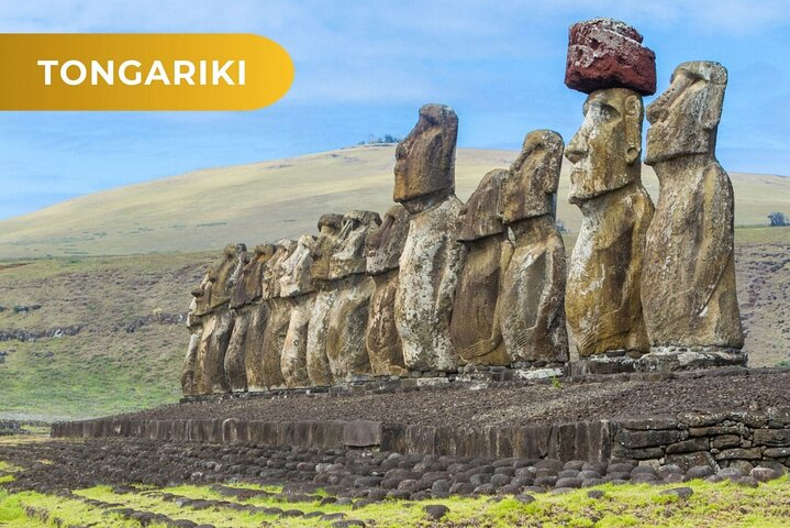 Ahu Tongariki is the largest monument with its 15 impressive statues.