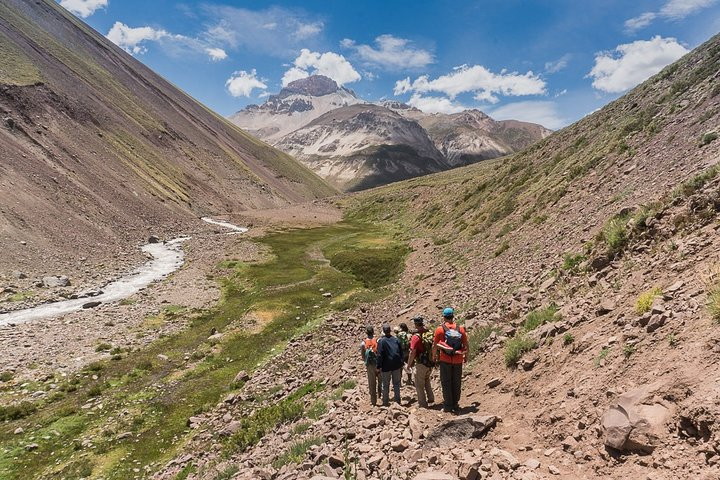 Hiking to the Nieves Negras glacier lookout: This is just starting the hike while we go into the valley.