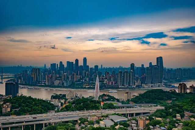 A city view of downtown Chongqing