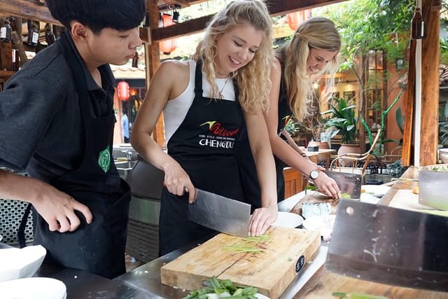 Cooking in traditional courtyard