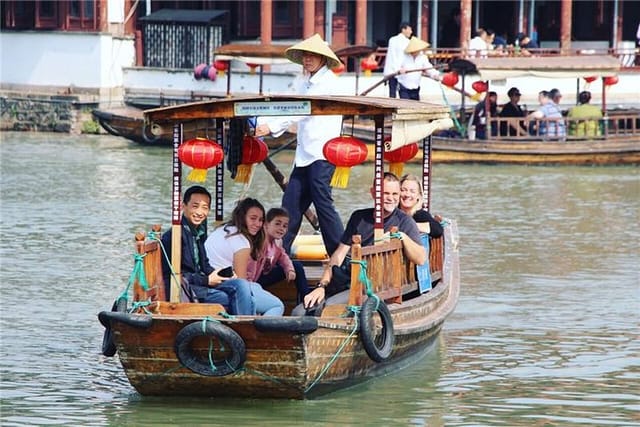 Boat ride in water village