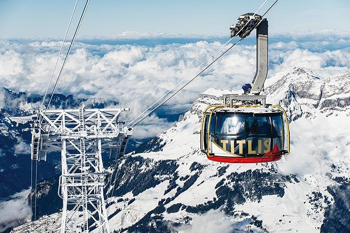 Be on top of the Mount Titlis, Swiss Alps