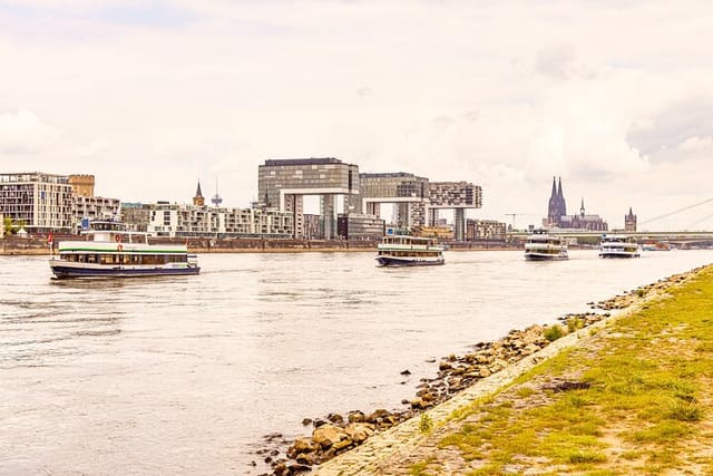 Cologne Tourist fleet on the Rhine in Cologne