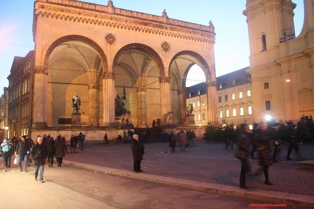 Munich, Field Marshals' Hall, where Hitler's putsch ended bloodily and later it became a place of Nazir religious like commemoration.