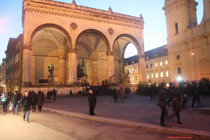 Munich, Field Marshals' Hall, where Hitler's putsch ended bloodily and later it became a place of Nazir religious like commemoration.