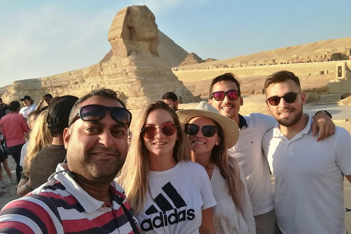 Happy small group by the Sphinx 
