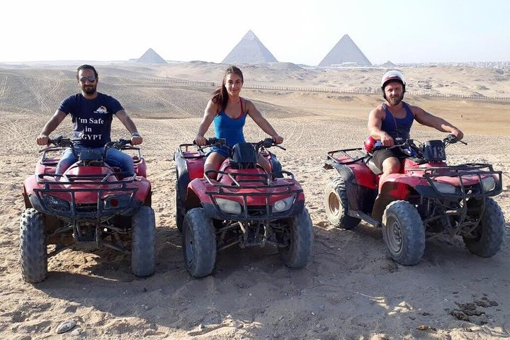 ATV at Giza PyRAMIDS during surise