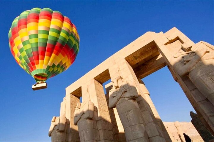 Stunning balloon over temple 