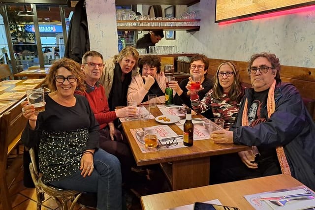 Group of people sharing food