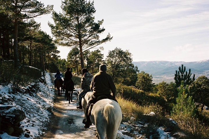 Horse Riding in Madrid Mountain with snow