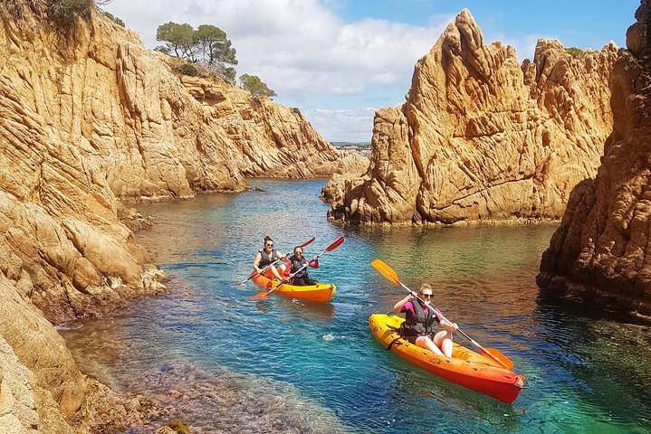 Gently propelling among sand rock formations in the Costa Brava.