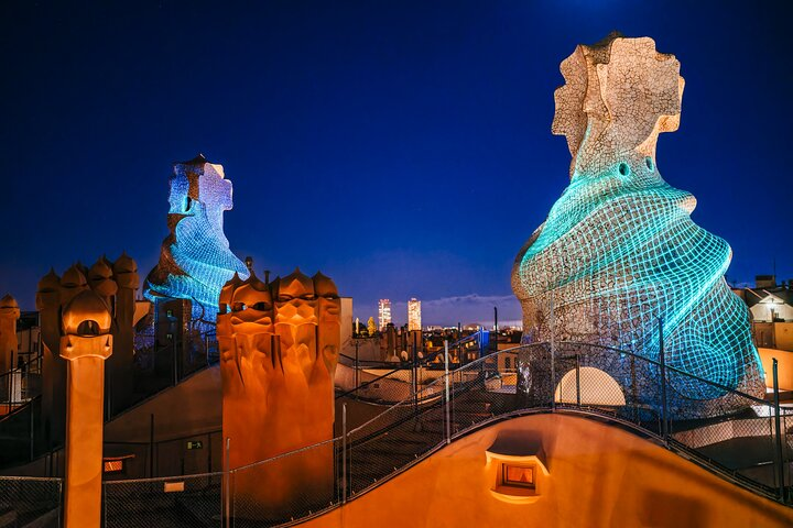 La Pedrera Night Experience: Visit + Audiovisual Display on the Roof Terrace - Photo 1 of 13