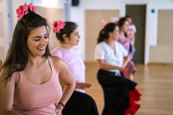 Group of girls in their first flamenco class