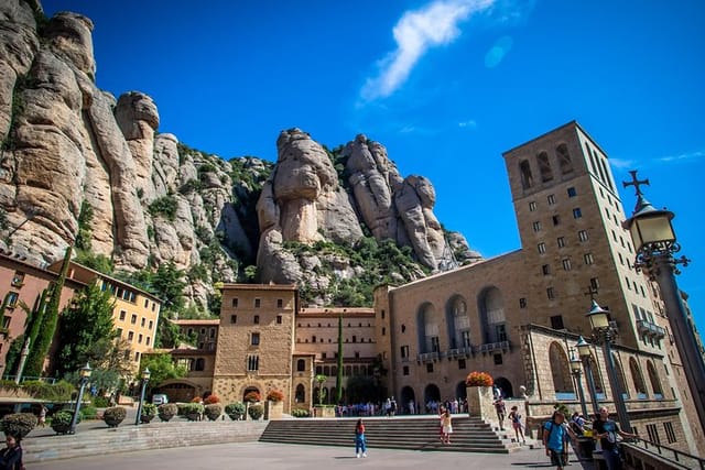 The Monastery of Montserrat surrounded by stunning mountains.