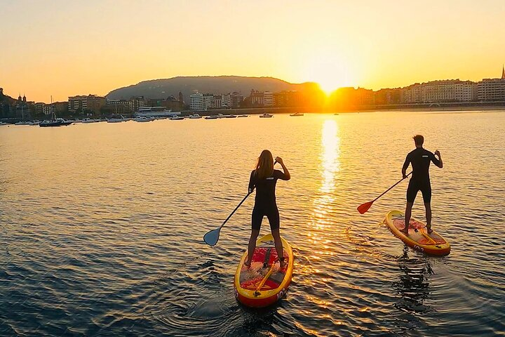 Dreamy sunrise SUP in La Concha Bay