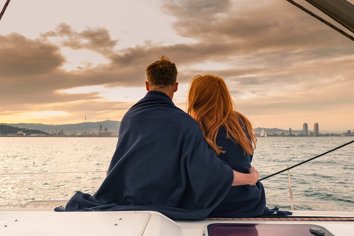 Boat trip sunset Barcelona