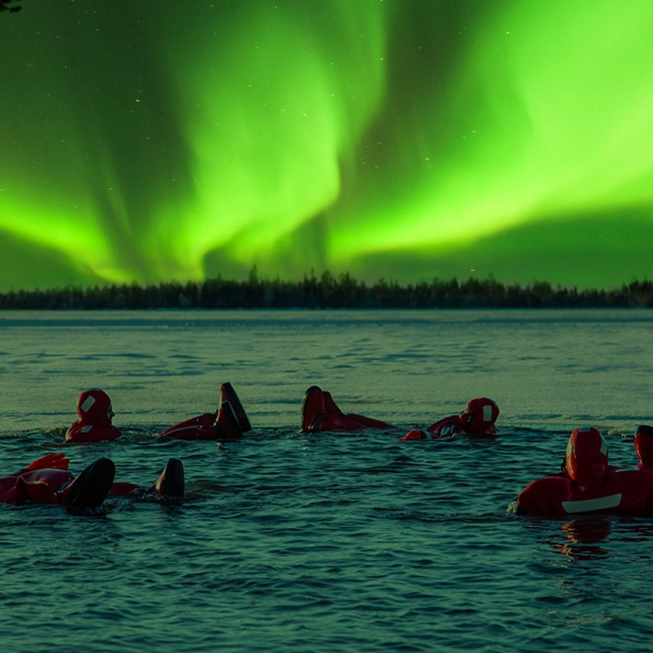 Lake View of Northern Lights with Floating Suit - Photo 1 of 3