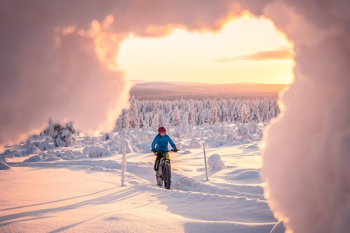 The Arctic winter wonderland and e-bikes in a small group. Bucket list experience for sure! 