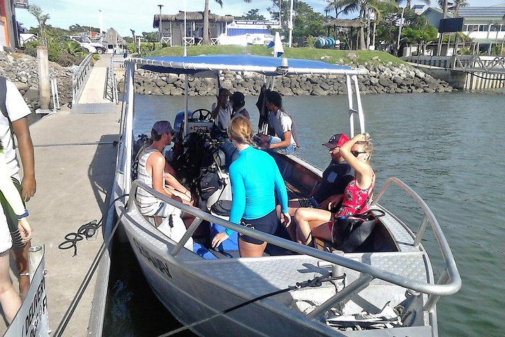 Only 8 divers maximum, plus dive instructors on each daily trip from Port Denarau Marina on our dive boat 'Getaway'. Depart by 9am for 2 dives and return by 1 to 2pm.