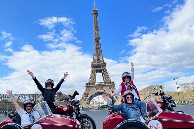 Friends having a blast at the Eiffel Tower