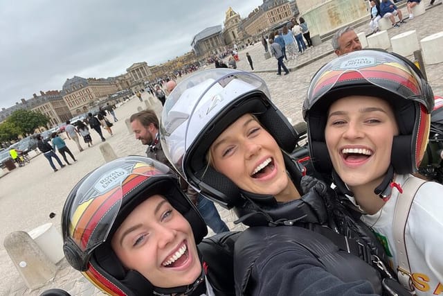 Three friends having a ball at the Palace of Versailles!