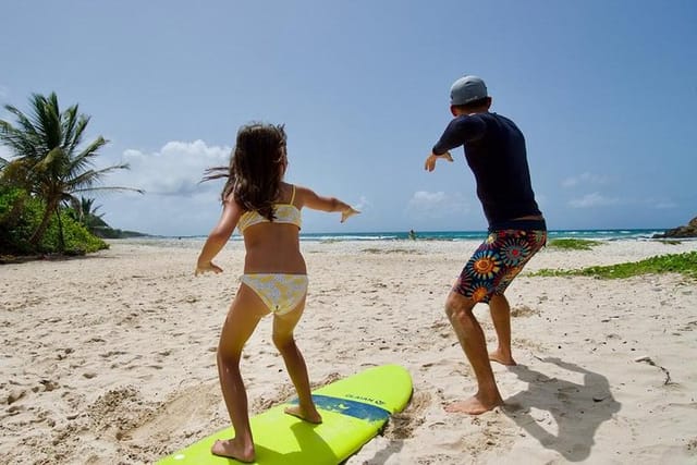 Greg at Helleux. kokoplaj surf school 150m walk from the Helleux spot in Ste-Anne. Guadeloupe surf school