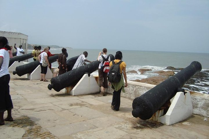 The cannons at the Cape Coast Castle - used to fire at enemy ships