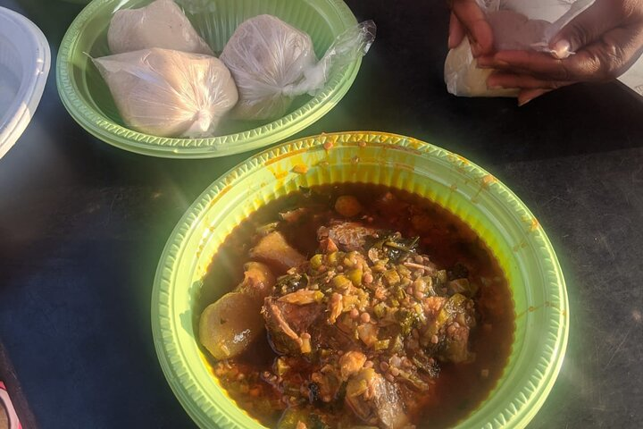 Banku with okra stew