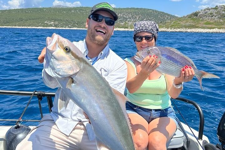 A great double strike with an amberjack and a dentex