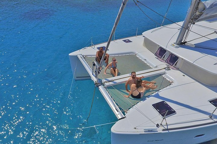 Relax on the spacious bow net