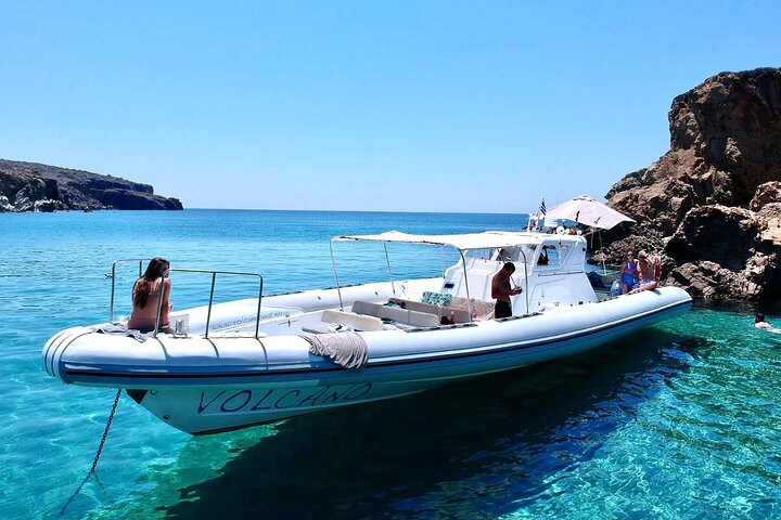 Milos: Half-Day Speedboat Cruise to Kleftiko with snorkeling tour - Photo 1 of 11