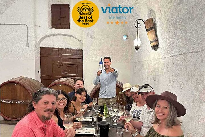 Santorini Wine Adventure in 3 Wineries with 12 Tastings and Tapas - Photo 1 of 25