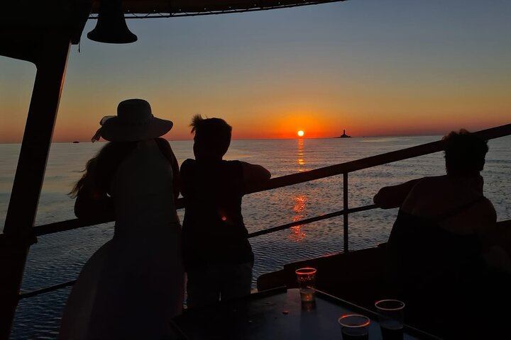 Beautiful sunset view from our Sandra boat