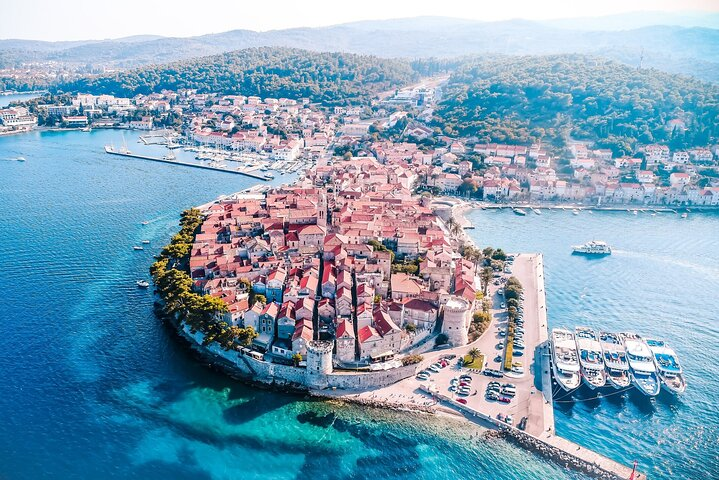 Korčula Island from the sky