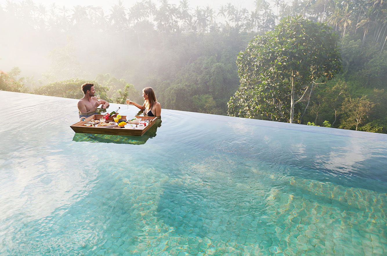 Floating Breakfast with Wine at Kamandalu Resort Bali - Photo 1 of 5