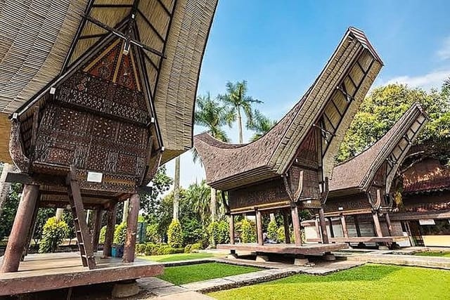 Toraja 
is one of Indonesian territory, very unique culture with traditional ancestral houses. They stand high on wooden piles, topped with a layered split-bamboo roof shaped 