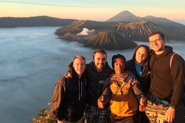 Bromo Sunrise with our tour guide 